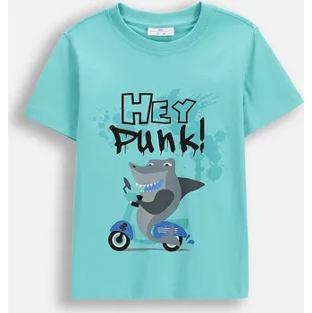 Dětská móda Dětské bavlněné tričko Coccodrillo WC6143203RBK tyrkysová 66X, vel. 98