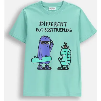 Dětská móda Dětské bavlněné tričko Coccodrillo WC6143210VBA zelená 91X, vel. 104