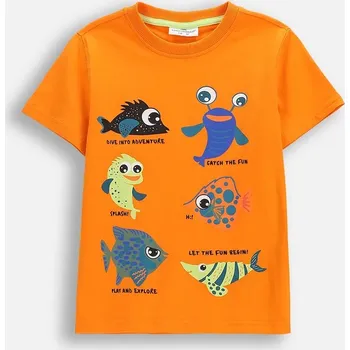 Chlapecké tričko Dětské bavlněné tričko Coccodrillo WC6143202FBK oranžová 22X, vel. 104