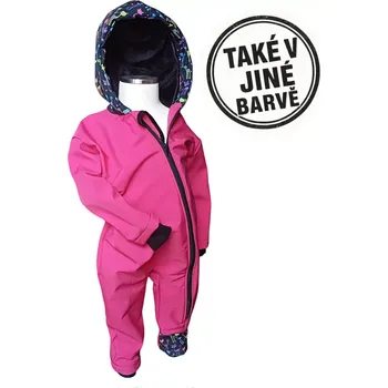 Kojenecká kombinéza Dívčí softshellová kombinéza s fleecem a hřejivou kapucí, Kočičky, 4 barevné varianty (Dětská jarní / podzimní softshellová kombinéza pro děti – teplo, pohodlí a volnost pohybu)