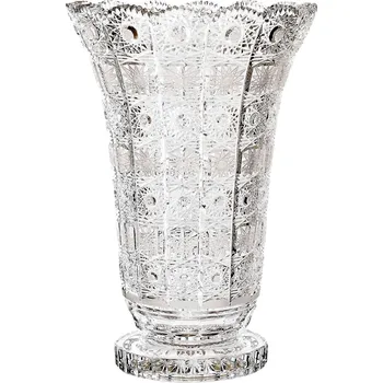 Váza Bohemia Crystal broušená skleněná váza 80838/355mm. Bohatý brus Klasi