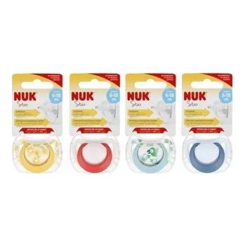 Dětské zboží NUK 736751 Smoczek uspokajający silikonowy 6-18m STAR