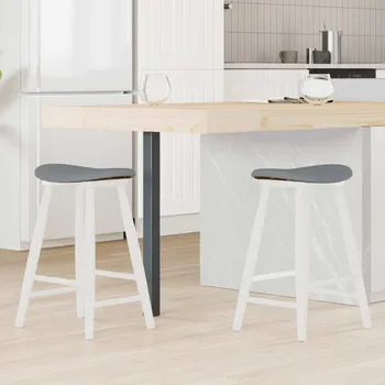 Jídelní židle Jídelní židle 2 pcs Bílá 46 x 37 x 63 cm Masivní gumové dřevo