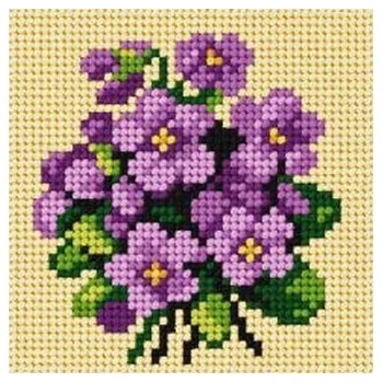 Set školních potřeb Haft. Moje pierwsze wyszywanie - Fiołki