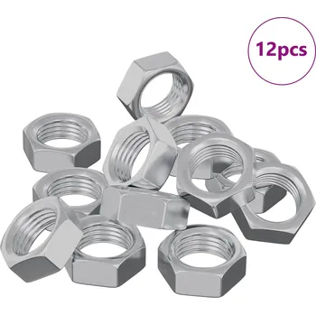 Matice Šestihranná matice 12 pcs Stříbrná M6 Kov