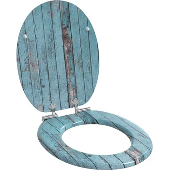 WC sedátko Toaletní sedátko s tlumeným zavíráním Modrá 44 x 38 cm