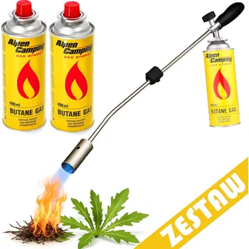 Plynová kartuše Plynová kartuše Alpen Camping 400 ml 227 g + dlouhý plynový hořák 80 cm