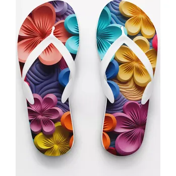 Dámské žabky Plážové žabky dámské-Duhové květy S / EU 38