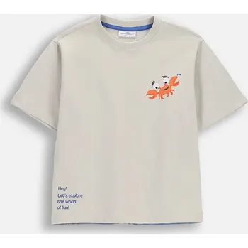 Dětská móda Dětské bavlněné tričko Coccodrillo WC6143204RBK šedá 09X, vel. 116