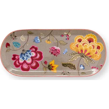 PIP Studio Dortový tác oválný Blooming Tales Fantasy khaki 33.3 x 15.5cm 51.022.002