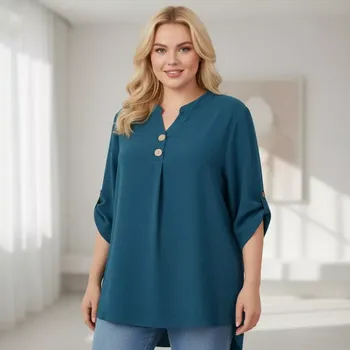 Dámská tunika Dámská tunika Týna petrolejová barva L1786