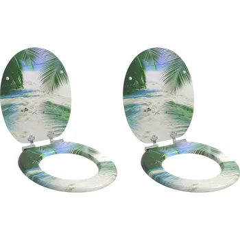 WC sedátko Toaletní sedátko s tlumeným zavíráním 2 pcs Zelená 44 x 38 cm