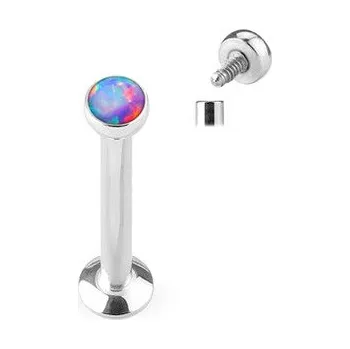 Piercing LB1020A-1206 Piercing do brady - labreta 1,2 x 6 mm, fialový opál