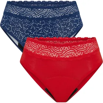 Menstruační kalhotky 2PACK menstruační kalhotky Modibodi Sensual Hi-Waist Bikini Moderate Holiday Gifting (MKMSHWBMHG) XXL Možnost vrácení zboží ZDARMA do 120 dnů!