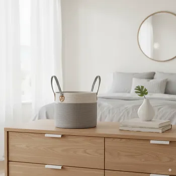 Koš na prádlo marka niezdefiniowana KOŠ NA PRÁDLO/HRAČKY 33 x 27 CM KULATÝ ŠEDÝ VELIKOST M *5028