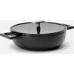 Tegame pánev Mattia 3.0, ø 26 cm - Smaltovaná litinová pánev s poklicí, lesklá černá