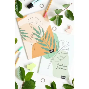 Sešit Bullet journal / zápisníky s tečkami Think less & feel more (2 ks)