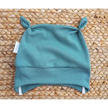 Kojenecká čepice AMÁLKA Bavlněná čepička, kaktusově zelená Velikost: 62-68