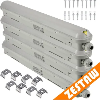 Zářivkové svítidlo SADA 4 ks hermetického svítidla PILA 60cm 18W 4000K 2000lm IP65