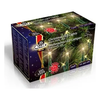 Vánoční dekorace Vánoční vnitřní světelný řetěz 50x LED dioda teplá bílá, 230V, délka 5.5 m