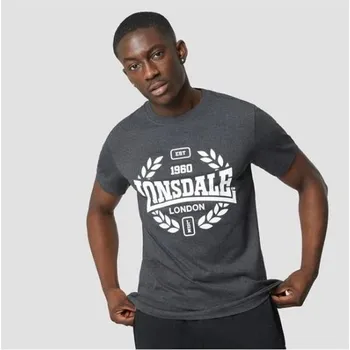 Pánské tričko Lonsdale pánské tričko tmavě šedé Barva: Šedá, Velikost: 4XL