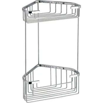 Drátěná police Gedy - SMART dvoupatrová rohová police 175x325x175, chrom 2482