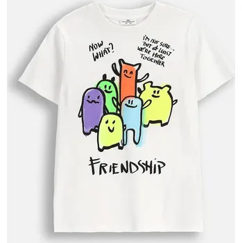 Dětské bavlněné tričko Coccodrillo WC6143211VBA bílá 00X, vel. 104