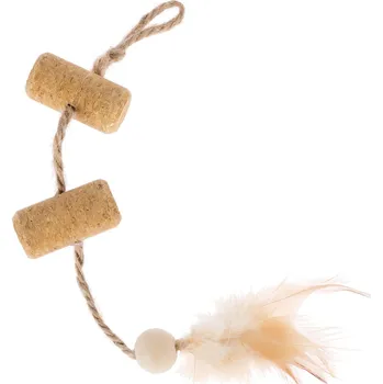 Hračka pro psa TIAKI korková hračka s peřím - 1 kus