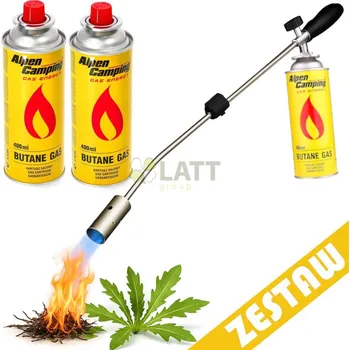 Plynová kartuše Plynová kartuše Alpen Camping 400 ml 227 g + dlouhý plynový hořák 80 cm