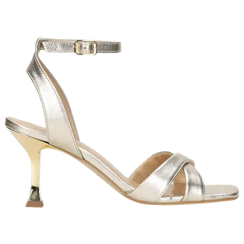 Dámská obuv Zlaté Dámské Sandály Na Ozdobném Podpatku Wojas 7612258 40