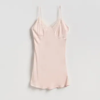 Dámská noční košile Reserved - Noční košile s&nbsp;vysokým podílem viskózy - tělová - 101HQ-02X - 101HQ-02X-XS