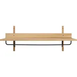 Police s věšákem Sector Rack, Natural Oak, Černá – Ferm Living