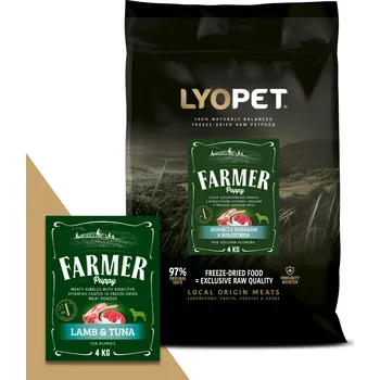 Krmivo pro psa Lyopet Farmer Puppy Lamb & Tuna Balení: 3x4 kg granule pro štěňata s jehněčím a tuňákem