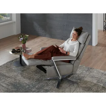 Křeslo CONNECTION 3 LAZYLINE relaxační kožené polohovací křeslo, varianta 3 s elektrickým polohováním s kardiováhou