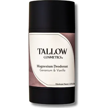 Tallow Cosmetics | Magnéziový deodorant – geranium & vanilka šetrný k citlivé pokožce díky loji • bez hliníku a sody • celodenní svěžest • 75 ml