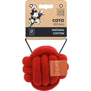 Hračka pro psa M-Pets Coto bavlněná hračka – míč červený 9,5 cm