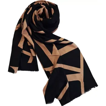 Šátek Dámská šála WS-E118 černo-camel velikost uni