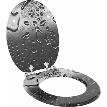 WC sedátko Toaletní sedátko s tlumeným zavíráním Šedý 44 x 38 cm MDF deska