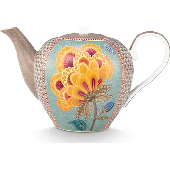 Konvice na čaj PIP Studio Čajová konvice Blooming Tales Fantasy khaki-modrá 1,6 lt 51.005.090
