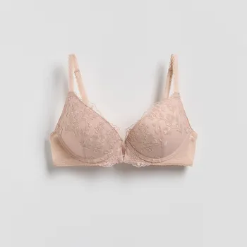 Podprsenka Reserved - Podprsenka push up s vyšíváním - pudrově růžová - 727HQ-39X - 727HQ-39X-85C