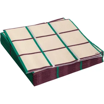 Papírový ubrousek Papírové ubrousky Pattern Lunch, 20 ks, Off-white, Silver / Green grid – HAY