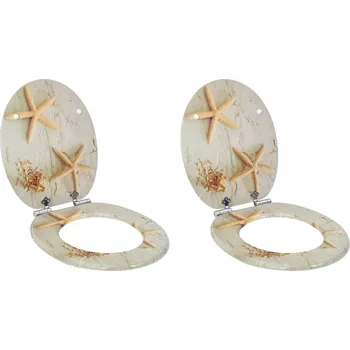 WC sedátko Toaletní sedátko s tlumeným zavíráním 2 pcs Žlutá a bílá