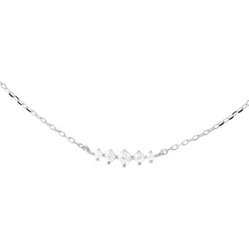 Náhrdelník PDPAOLA Stříbrný náhrdelník se zirkony Estela CO02-B61-U + 2 měsíce na vrácení zboží