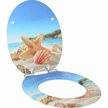 WC sedátko Toaletní sedátko s tlumeným zavíráním Mořský mušlový 44 x 38 cm