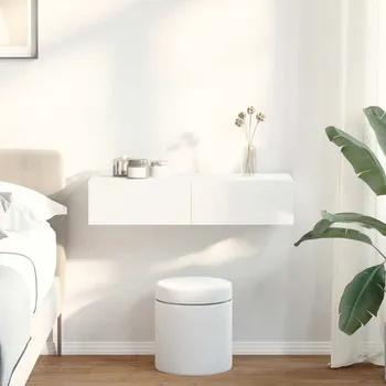 police Nástěnná police se zásuvkami bílá 80x33x17 cm kompozitní dřevo