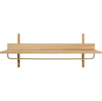police Police s věšákem Sector Rack, Natural Oak, Mosaz – Ferm Living