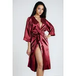 Saténový dámský župan 115 vínový XXL - Dárková krabička