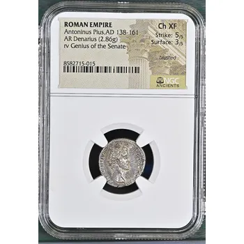 Antoninus Pius – denár, Řím cca 140–143 n. l., Ch XF