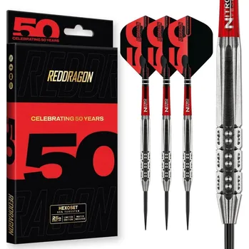 Šipky steel Red Dragon Darts 50 Years - Hexoset 3 25g 85% wolfram