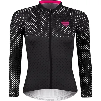 Sport Dámský dres FORCE POINTS s dlouhým rukávem černo-růžový M